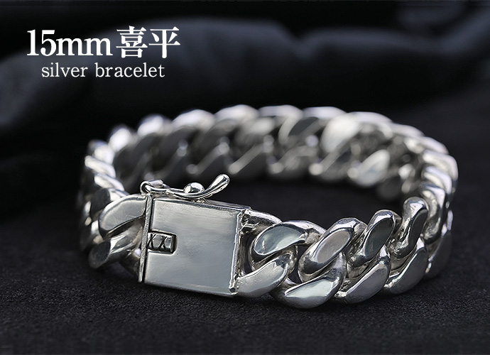15mm喜平ブレスレット シルバーアクセサリー 15mm喜平ブレスレット シルバーアクセサリー