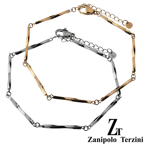 【ペア販売】zanipolo terzini (ザニポロタルツィーニ) ツイストスティック ペア ブレスレット ステンレス アクセサリー  [ステンレスブレスレット]