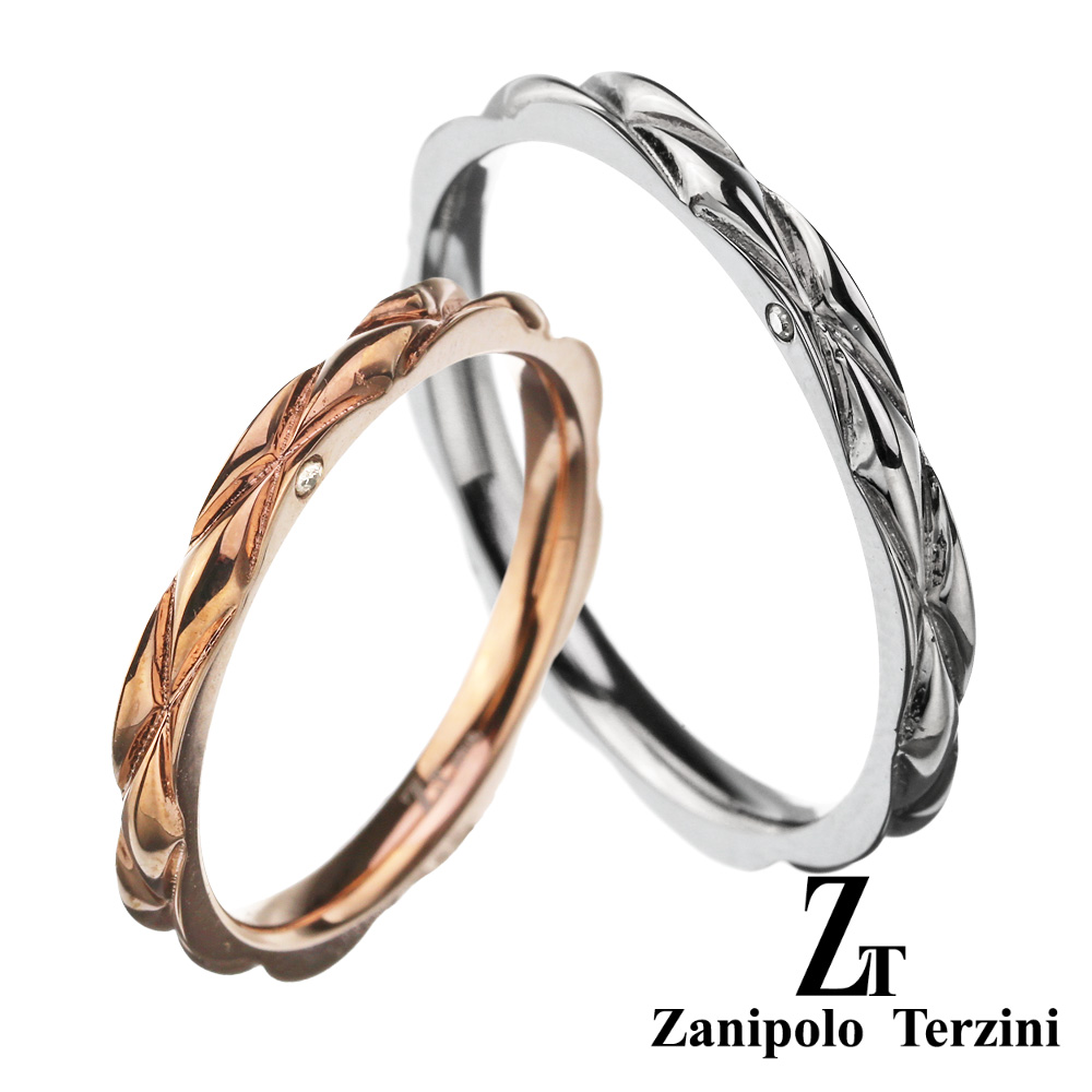 ペア販売 Zanipolo Terzini ザニポロタルツィーニ ダイヤモンド ウェーブ ペアリング ステンレス アクセサリー ステンレスリング 送料無料 ラッピング無料 リング