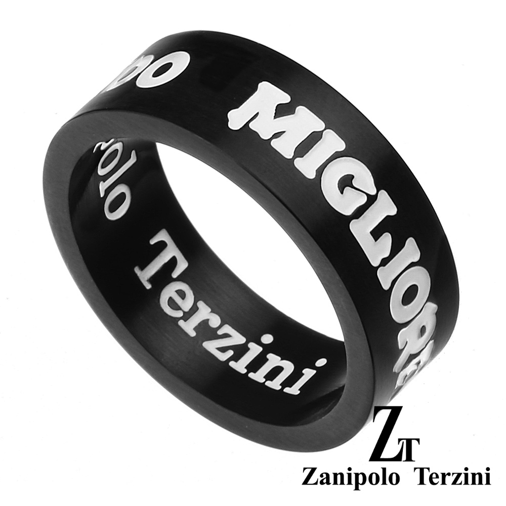 zanipolo terzini (ザニポロタルツィーニ) サージカル ステンレス リング マットブラック メンズ アクセサリー [ステンレスリング]